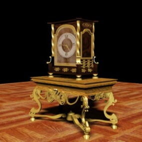 French Ancient Antique Clock 3d model