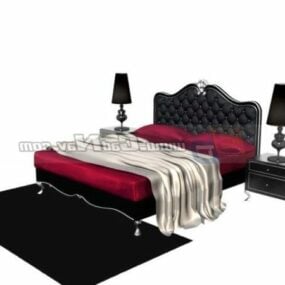 تخت خواب حکاکی شده کلاسیک مدل سه بعدی