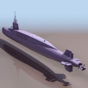 Modelo 3D do submarino francês Redoutable Class
