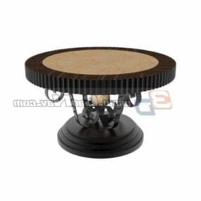 French Furniture Round Table Antique 3d model