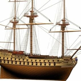 Watercraft French Superbe Warship 3d model
