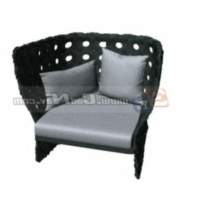 أثاث كرسي فرنسي متشابك نموذج ثلاثي الأبعاد