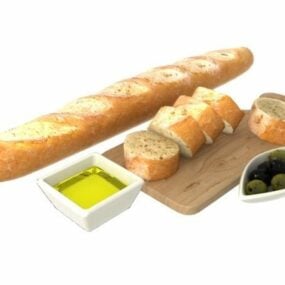 Французька хлібна їжа 3d модель