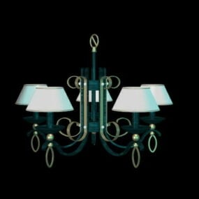 French Country Chandelier Vintage Style 3d model