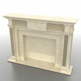 French Stone Home Fireplace Mantel 3d model