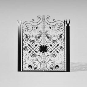 French Building Wrought Iron Gate 3d model