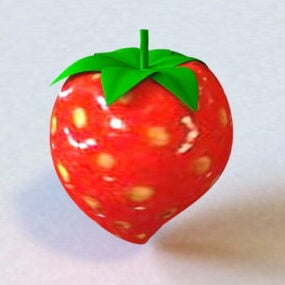 Taze Meyveler Kırmızı Çilek 3D model