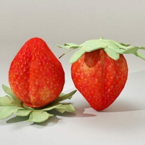 نموذج فاكهة الفراولة الطازجة ثلاثي الأبعاد