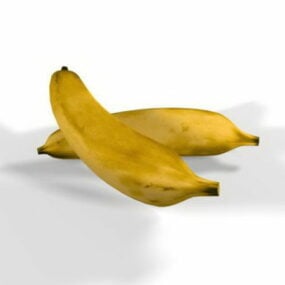 דגם תלת מימד של פרי בננה טרי