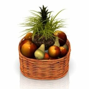 Nature Fruit Basket Set 3d model