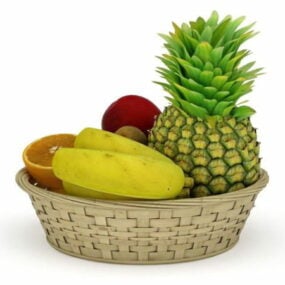 Keukenmand met vers fruit 3D-model