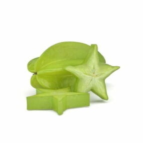 Fresh Starfruit Slices Frugt 3d-model