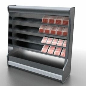 Mô hình 3d tủ trưng bày thịt tươi siêu thị