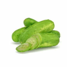 Freshly Sliced Cucumber Vegetable 3d model