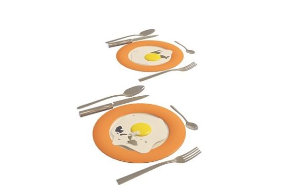 Plate With Fried Eggs Food