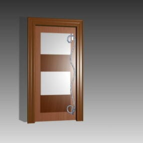 Wooden Glass Door Home Furniture 3d model