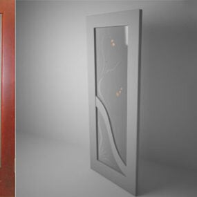 Perabotan Rumah Pintu Panel Kaca Buram model 3d