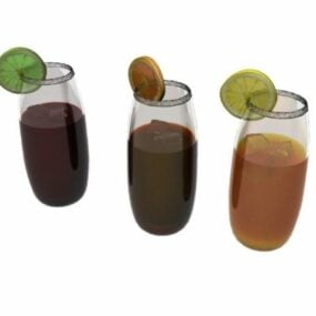 Fruit Juice Beverage Drink Set 3d model