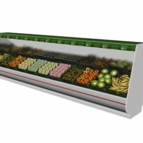 Cửa hàng trưng bày thực phẩm rau quả Tủ đông mô hình 3d