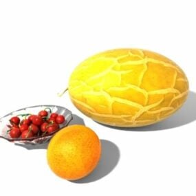 Combo de fruits naturels modèle 3D