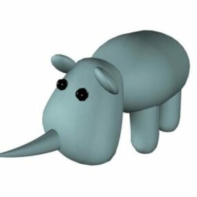 Funny Cartoon Rhinoceros Lowpoly 3d model