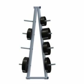 Gym Weight Plates Storage Rack 3d model