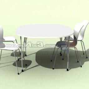ריהוט גן כסאות שולחן פיקניק דגם תלת מימד
