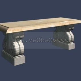 Garden Stone Bench Furniture 3d model