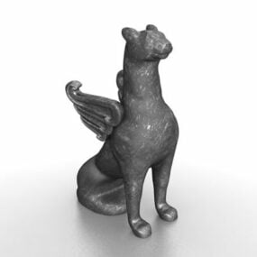 Modelo 3D de estátua de animal de pedra de jardim