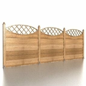 پانل های نرده باغ چوبی مدل سه بعدی