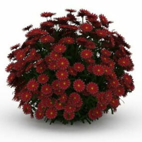 Kula z czerwonych kwiatów ogrodowych Model 3D