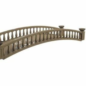 نموذج جسر مشاة خشبي للحديقة ثلاثي الأبعاد