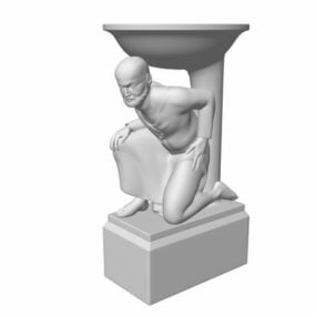 Mô hình tượng điêu khắc đài phun nước sân vườn 3d