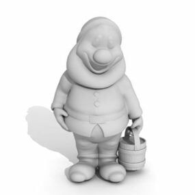 Bahçe Heykeli Gnome Karakteri 3D modeli