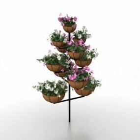 園芸植物フラワースタンド3Dモデル