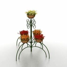 Żelazny stojak na rośliny ogrodowe Model 3D