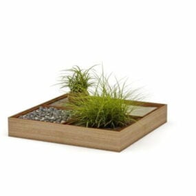 Modelo 3d de caixa para plantador de paisagem de jardim