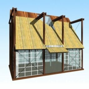مدل سه بعدی ساختمان گلخانه سوله باغ