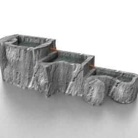 Modelo 3D de pia decorativa de pedra de jardim