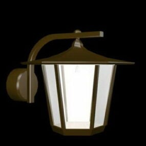 Model 3d Lampu Lantern Tembok Logam Taman