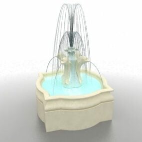 Einfaches 3D-Modell eines Wasserbrunnens