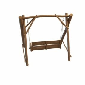 Outdoor Garden Wooden Swing Seat 3d model
