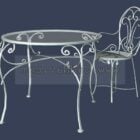 Set di sedie da tavolo in ferro per mobili da giardino