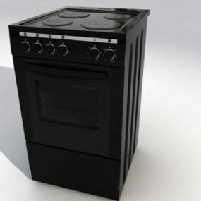 带烤箱的厨房燃气灶3d模型