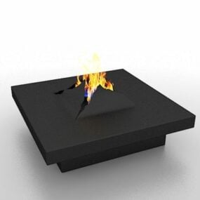 Home Decor Gas Fireplace Platform 3d model
