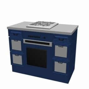 Gas Stove Kitchen Cabinet Unit 3d model