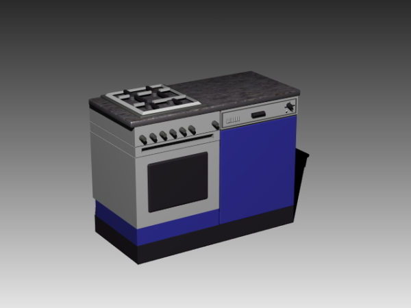 Kitchen Gas Stove With Countertop