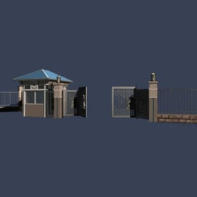 ゲート警備室の建物3Dモデル