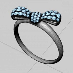 Jewelry Gem And Gold Butterfly Ring 3d model