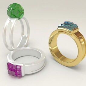 Κοσμήματα Δαχτυλίδια πολύτιμων λίθων 3d μοντέλο